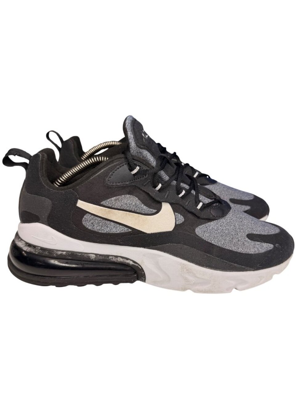 Nike Air Max 270 React Black Gray Sneakers AO4971-001 Men's Size 10